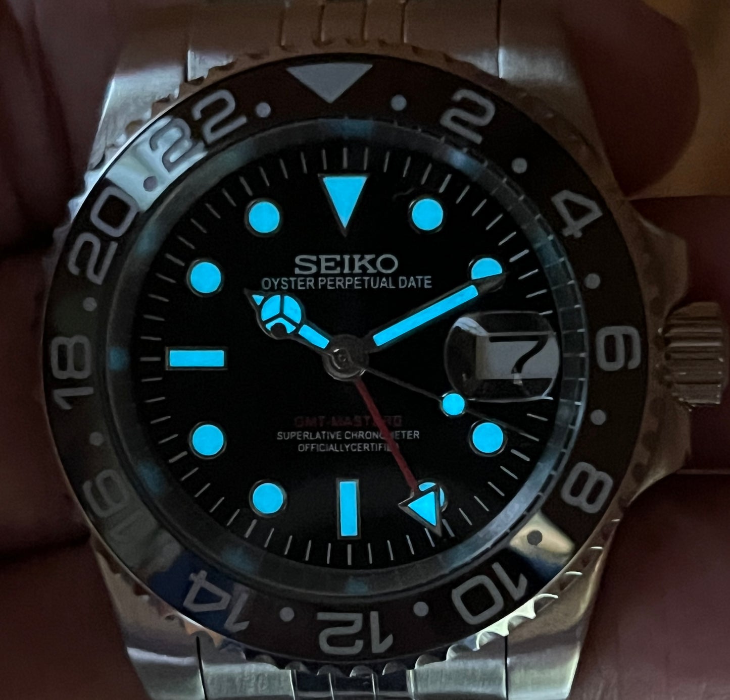 SEIKOMOD|GMT MASTER2 /BLACK/BKACK BEZEL model HOMAGE 40mm