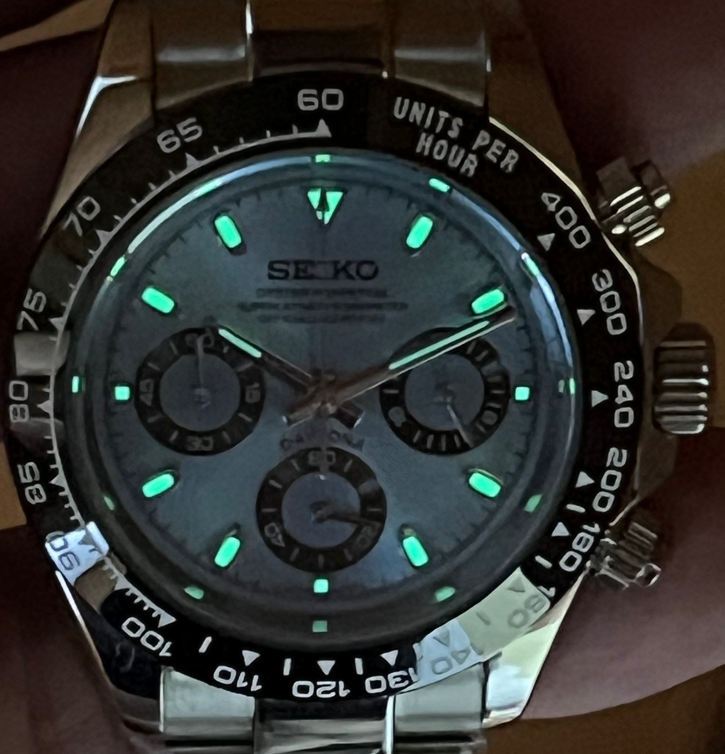 SEIKOMOD|DAYTONA /Ice Blue Dial/Black Bezel/ 40mm