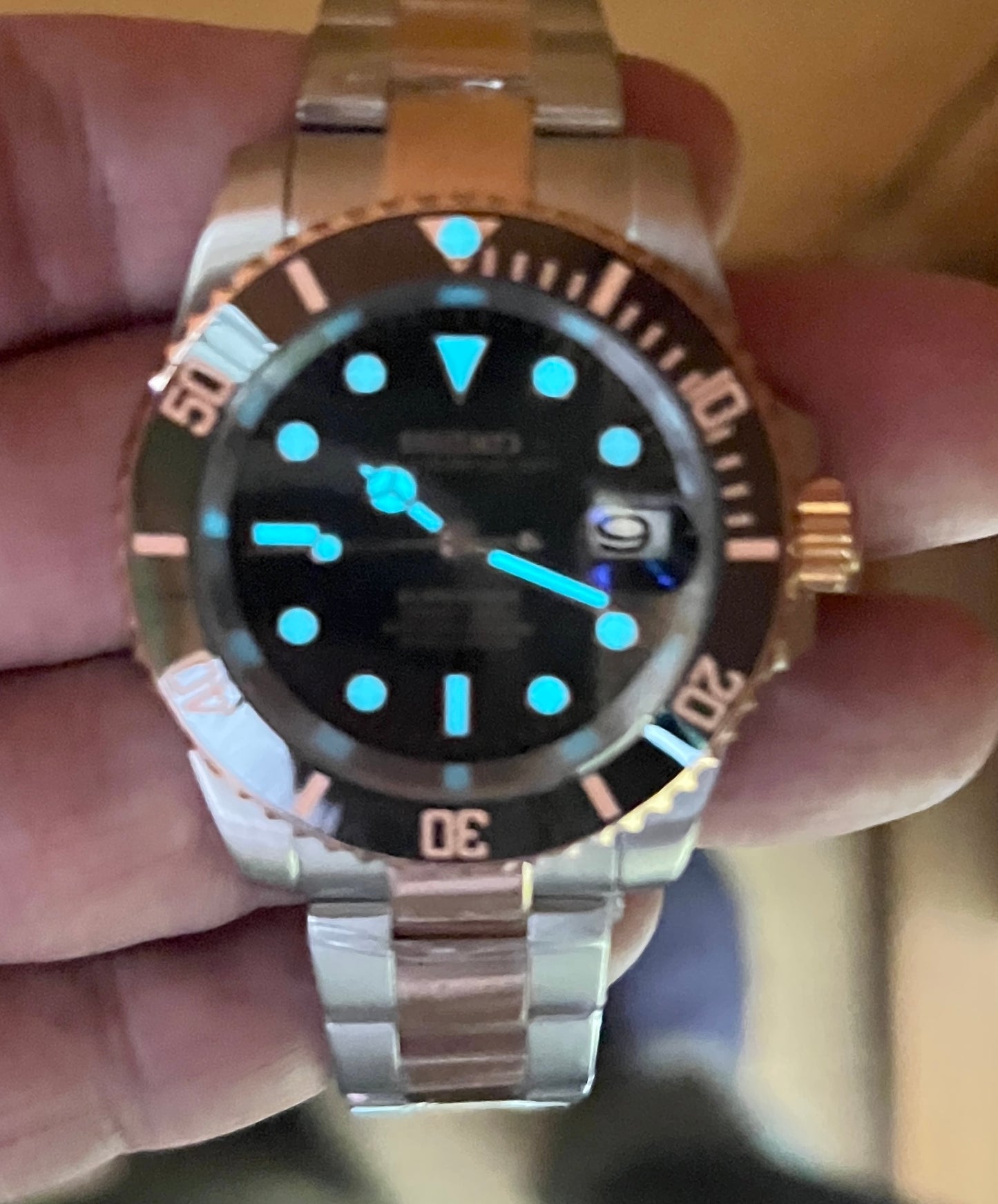 SEIKOMODS|COMBI-SUB/ROSEGOLD&SILVER/ 40mm