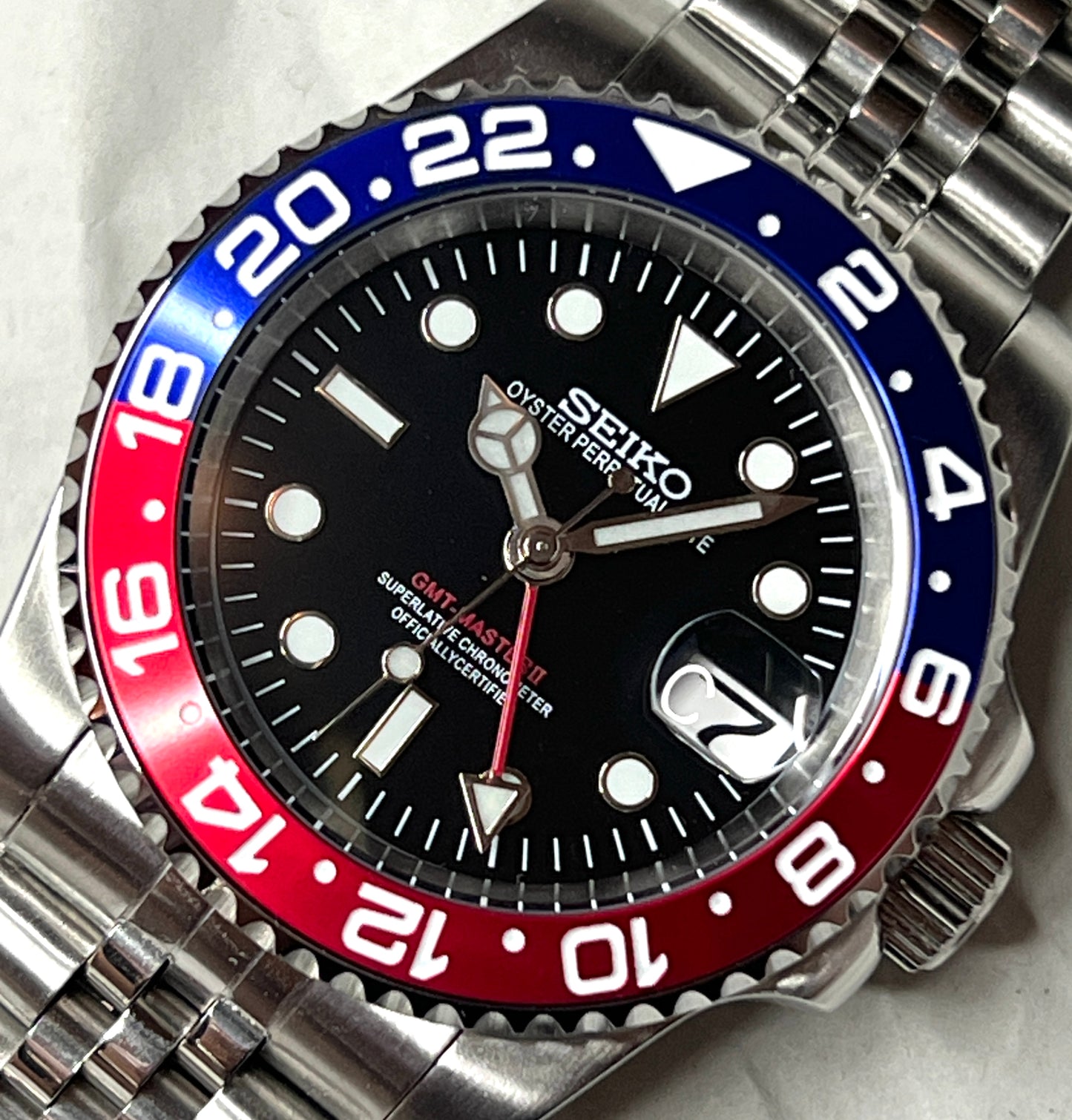 SEIKOMOD|GMT MASTER2 /PEPUSI/RED&BLUE BEZEL model HOMAGE 40mm
