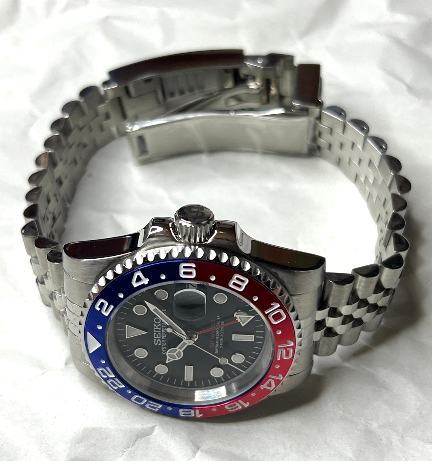 SEIKOMOD|GMT MASTER2 /PEPUSI/RED&BLUE BEZEL model HOMAGE 40mm