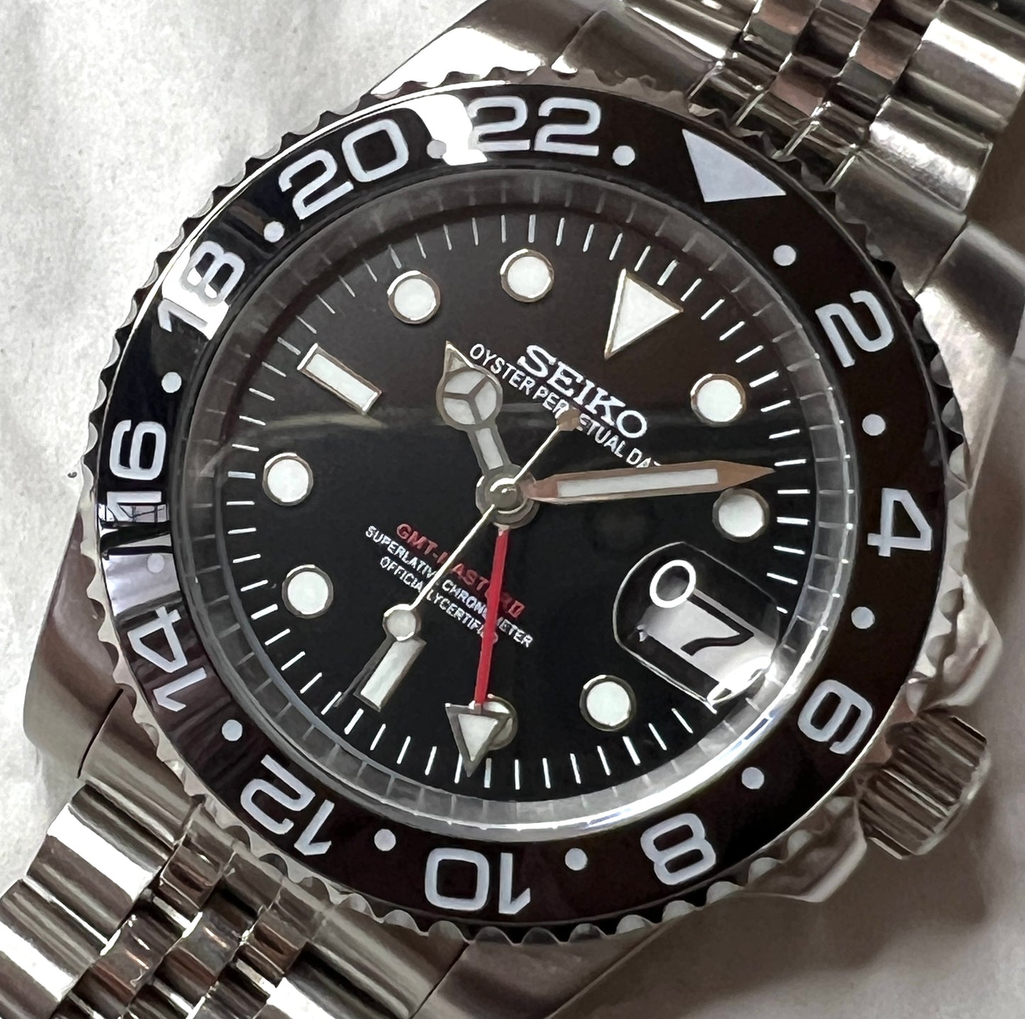 SEIKOMOD|GMT MASTER2 /BLACK/BKACK BEZEL model HOMAGE 40mm