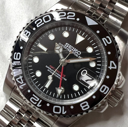 SEIKOMOD|GMT MASTER2 /BLACK/BKACK BEZEL model HOMAGE 40mm