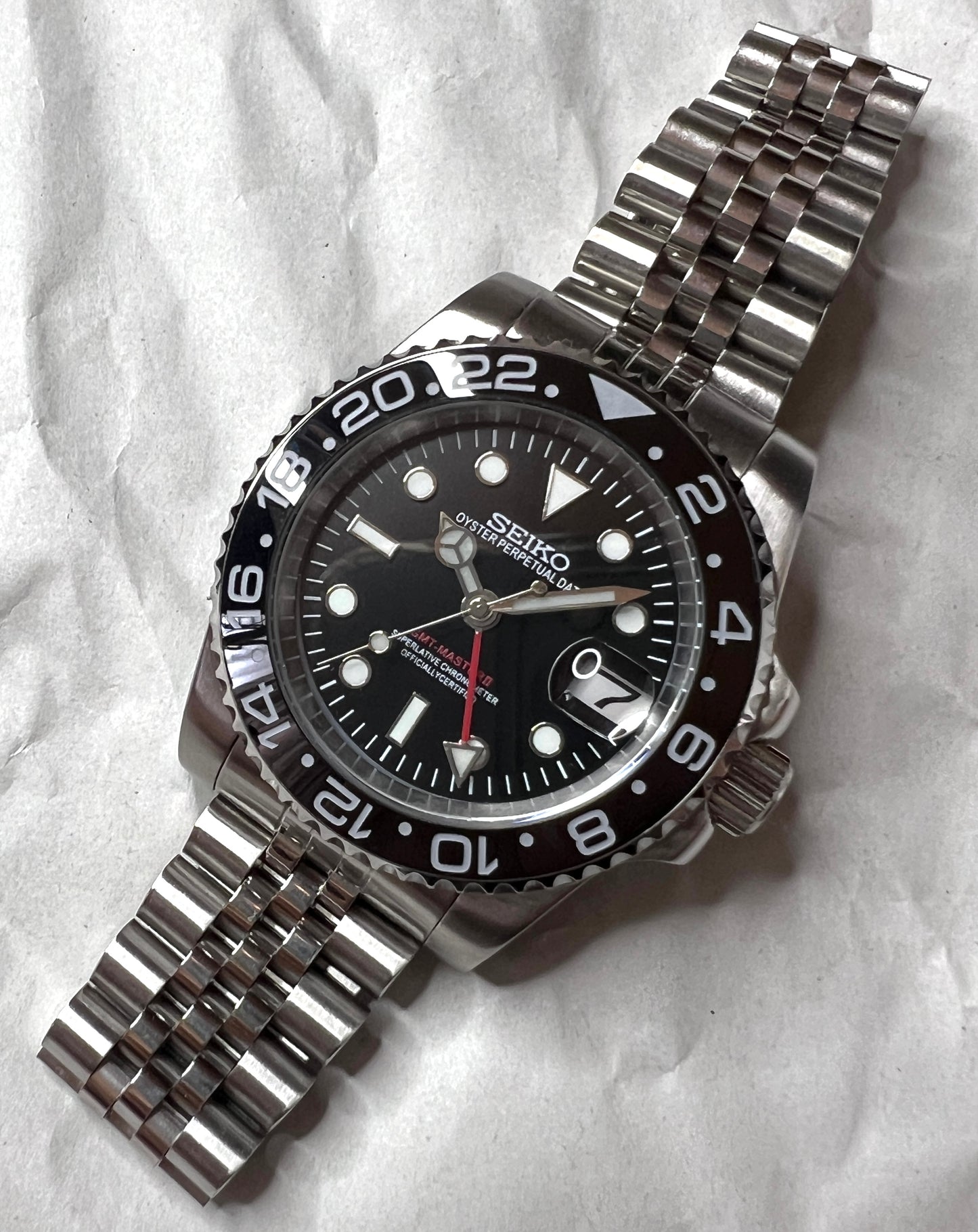 SEIKOMOD|GMT MASTER2 /BLACK/BKACK BEZEL model HOMAGE 40mm