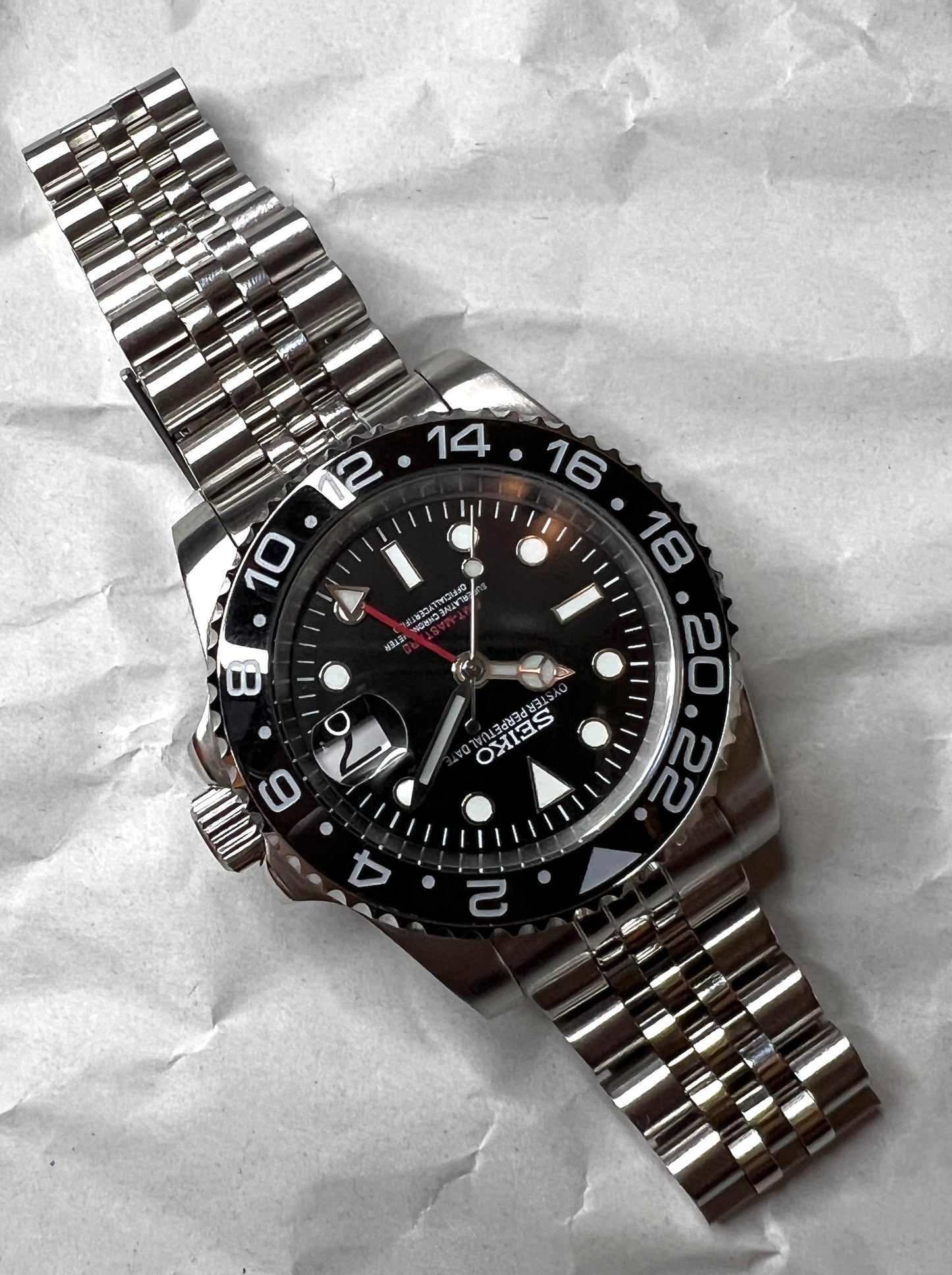 SEIKOMOD|GMT MASTER2 /BLACK/BKACK BEZEL model HOMAGE 40mm