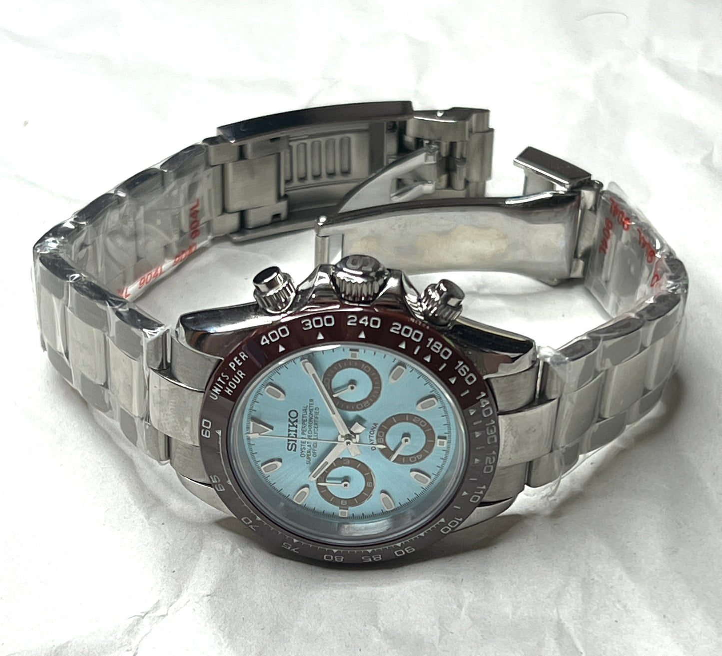 SEIKOMOD|DAYTONA /Ice Blue Dial/Chestnut Brown Bezel/ 40mm