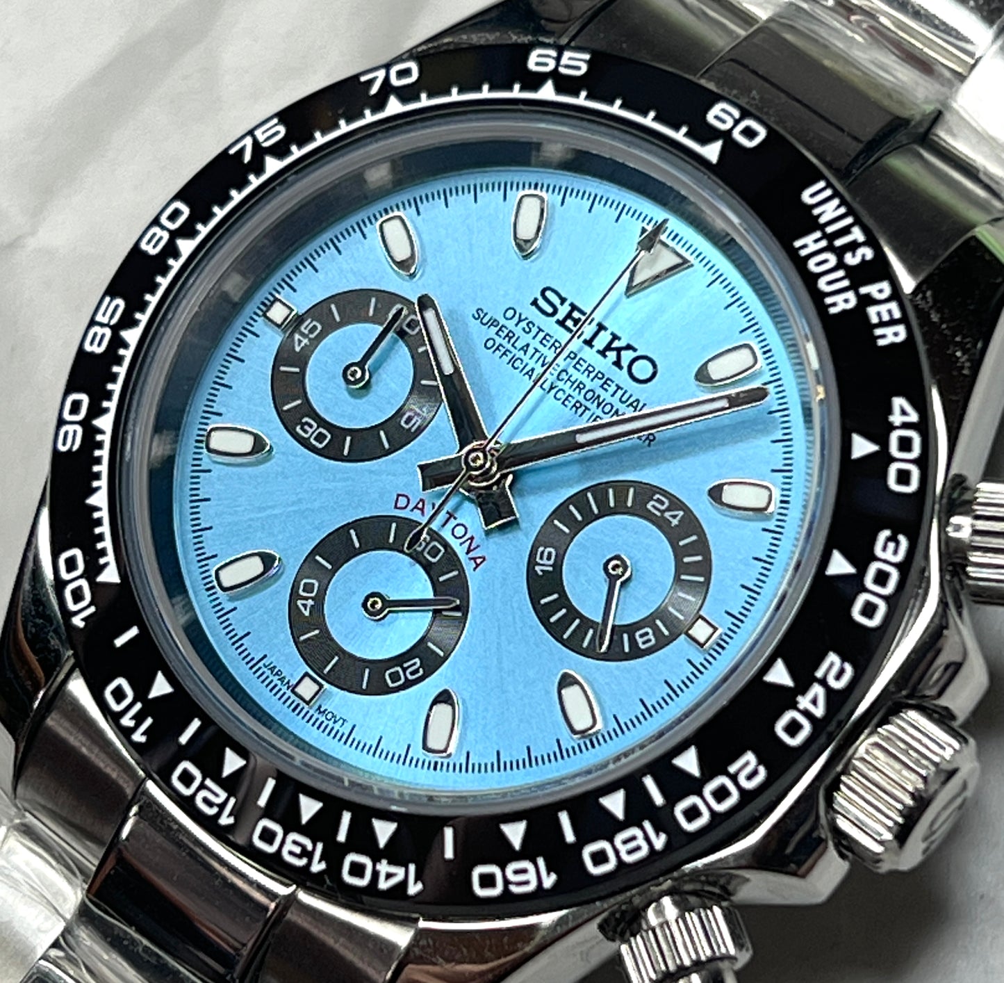 SEIKOMOD|DAYTONA /Ice Blue Dial/Black Bezel/ 40mm