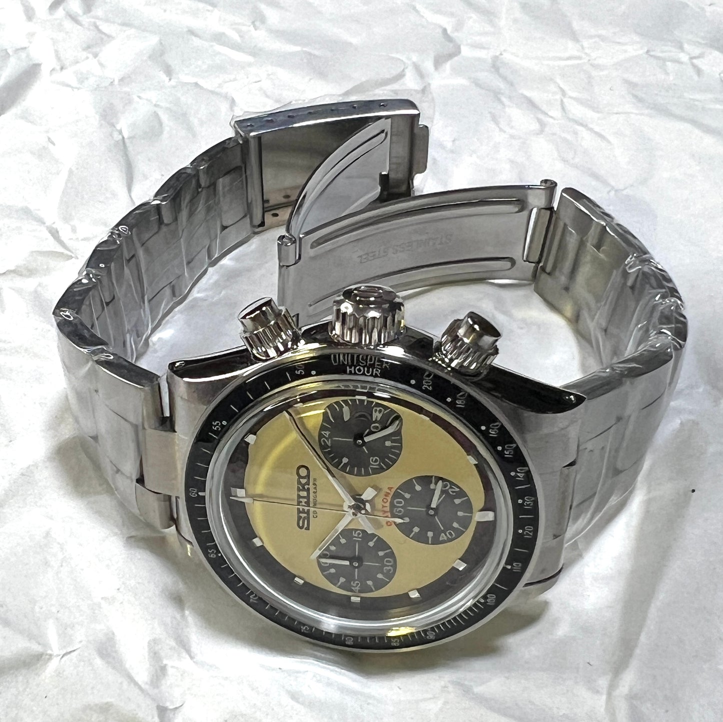 Seiko Mod|COSMO GRAPH DAYTONA 6241 homage model /Cream Color Dial/ 38mm