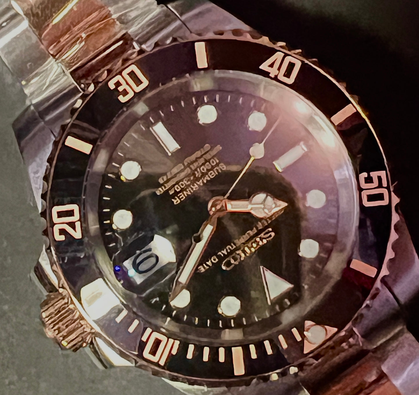 SEIKOMODS|COMBI-SUB/ROSEGOLD&SILVER/ 40mm