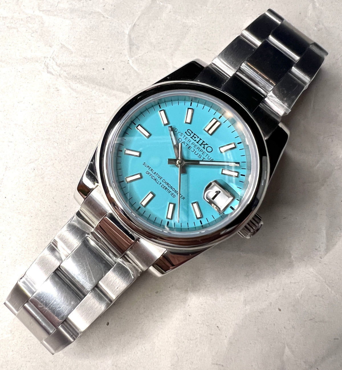 SEIKOMOD|DATE JUST tiffany blue dial!!   36mm