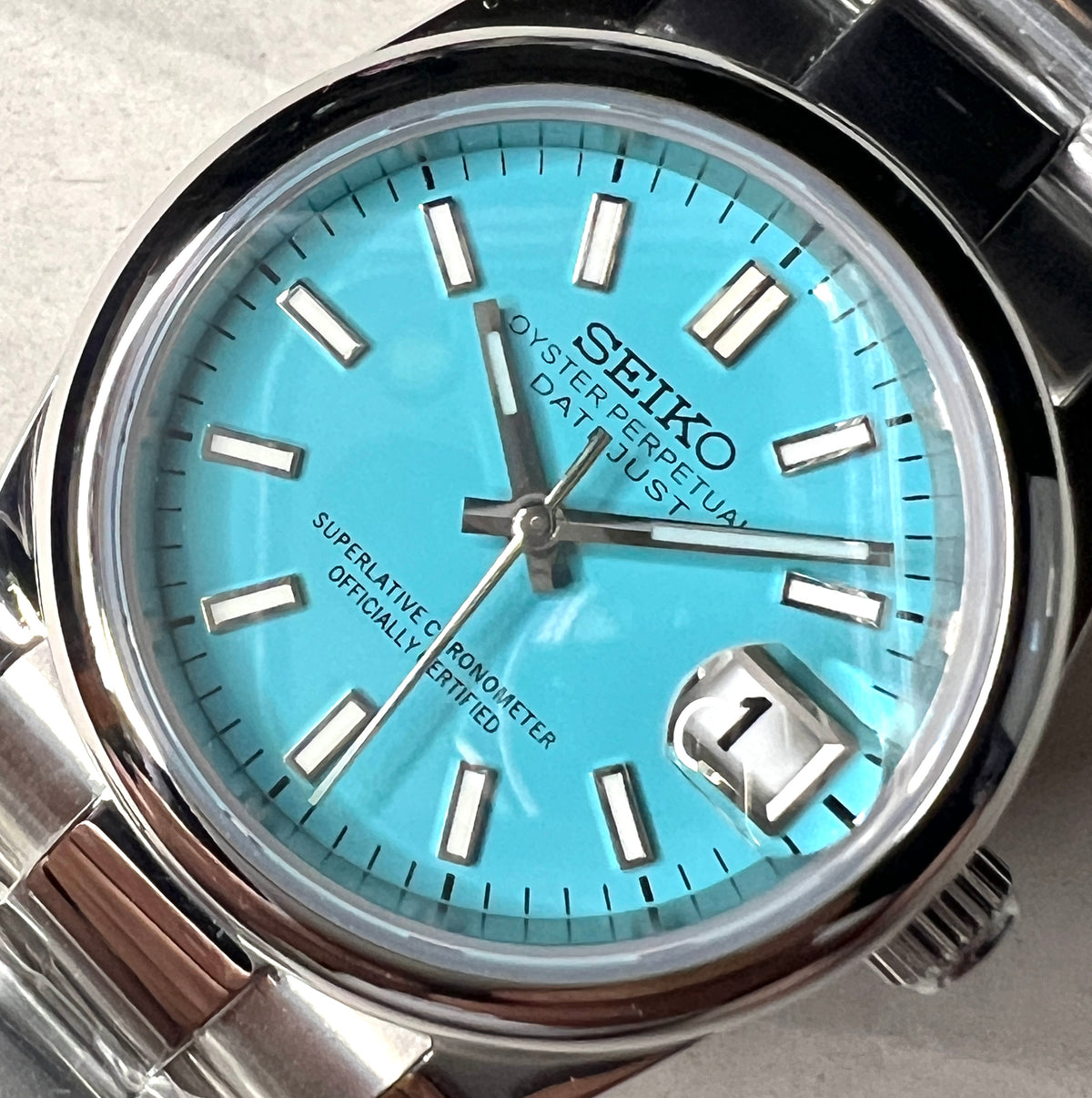 SEIKOMOD|DATE JUST tiffany blue dial!!   36mm