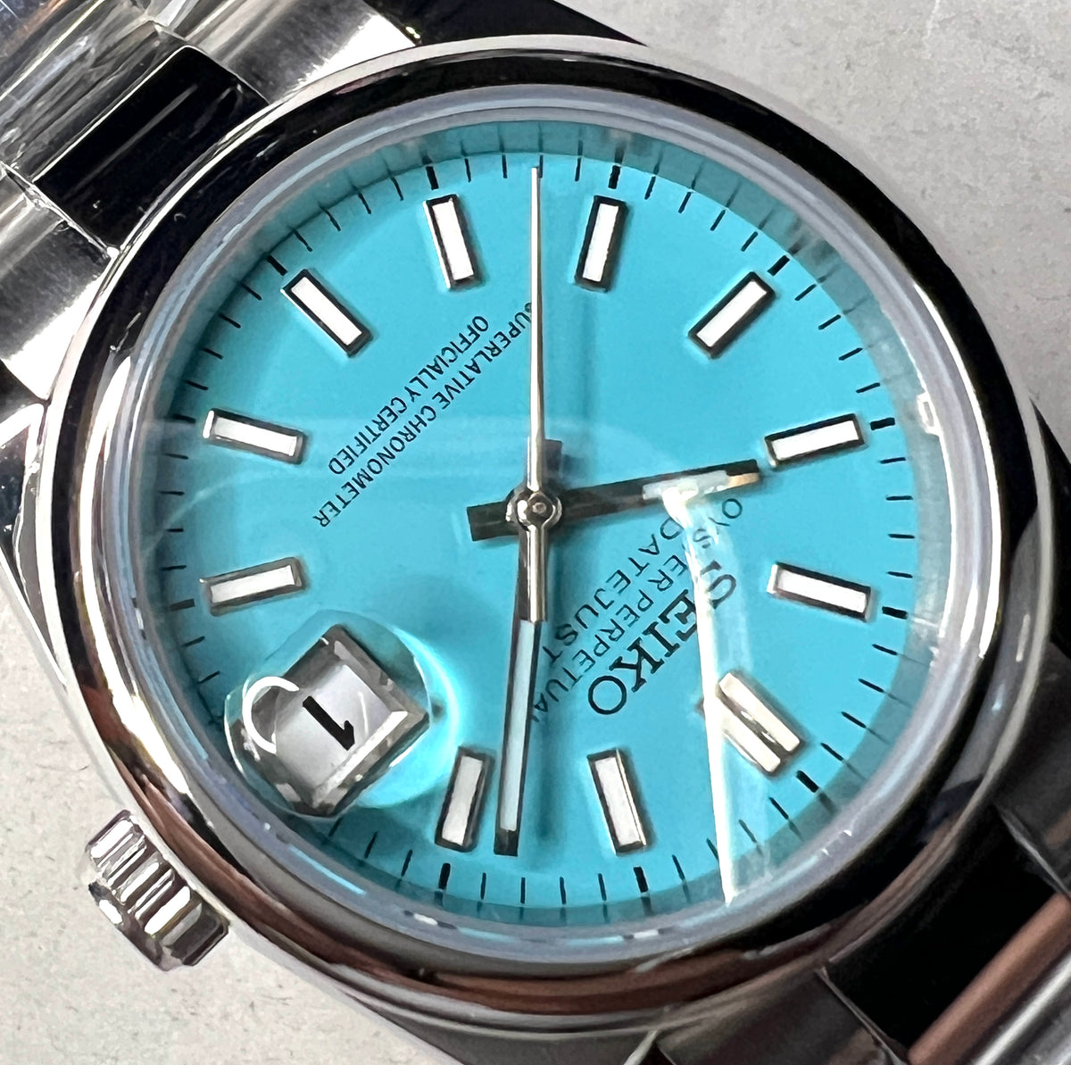 SEIKOMOD|DATE JUST tiffany blue dial!!   36mm