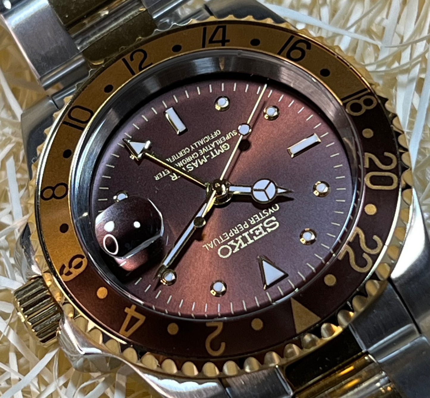 SEIKOMOD|GMTMASTER 16753 model HOMAGE 40m①*＊nipple indices dial