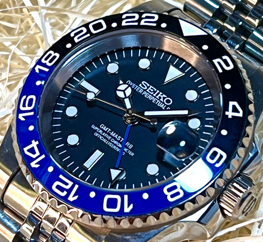 SEIKOMOD|GMT MASTER2 /BATMAN/BLACK&BLUE BEZEL model HOMAGE 40mm