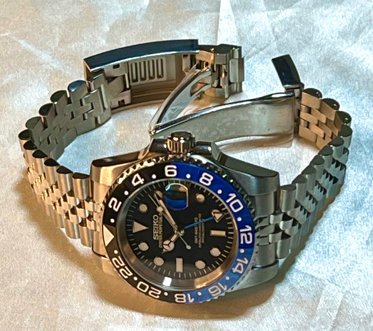 SEIKOMOD|GMT MASTER2 /BATMAN/BLACK&BLUE BEZEL model HOMAGE 40mm