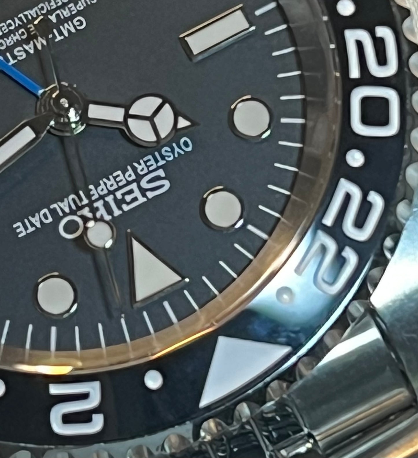 SEIKOMOD|GMT MASTER2 /BATMAN/BLACK&BLUE BEZEL model HOMAGE 40mm