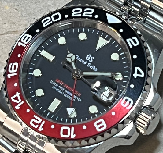 SEIKOMOD|COKE GMT MASTER2 BLACK&RED BEZEL model HOMAGE 40mm GS VER.