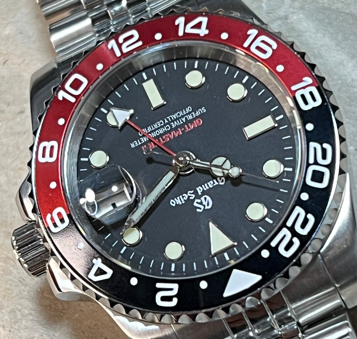 SEIKOMOD|COKE GMT MASTER2 BLACK&RED BEZEL model HOMAGE 40mm GS VER.