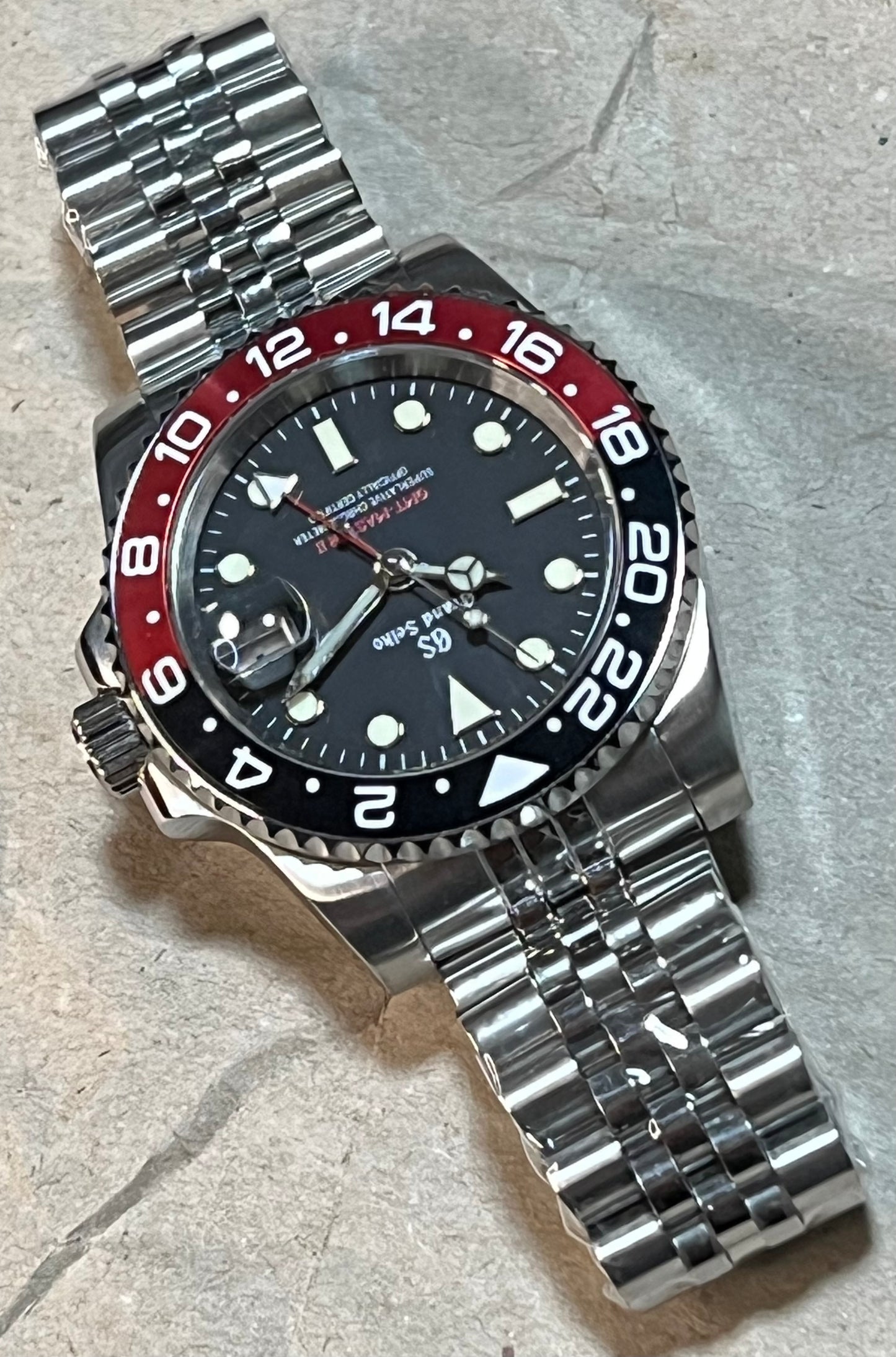 SEIKOMOD|COKE GMT MASTER2 BLACK&RED BEZEL model HOMAGE 40mm GS VER.