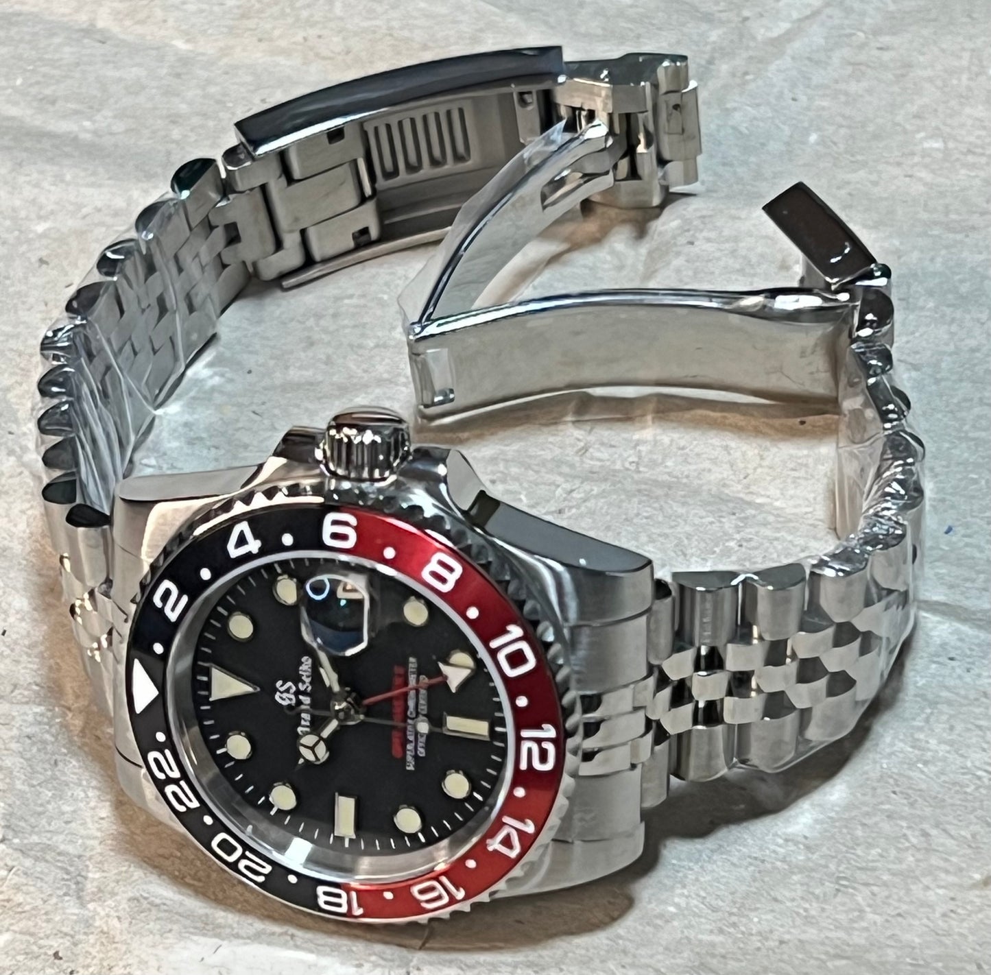 SEIKOMOD|COKE GMT MASTER2 BLACK&RED BEZEL model HOMAGE 40mm GS VER.