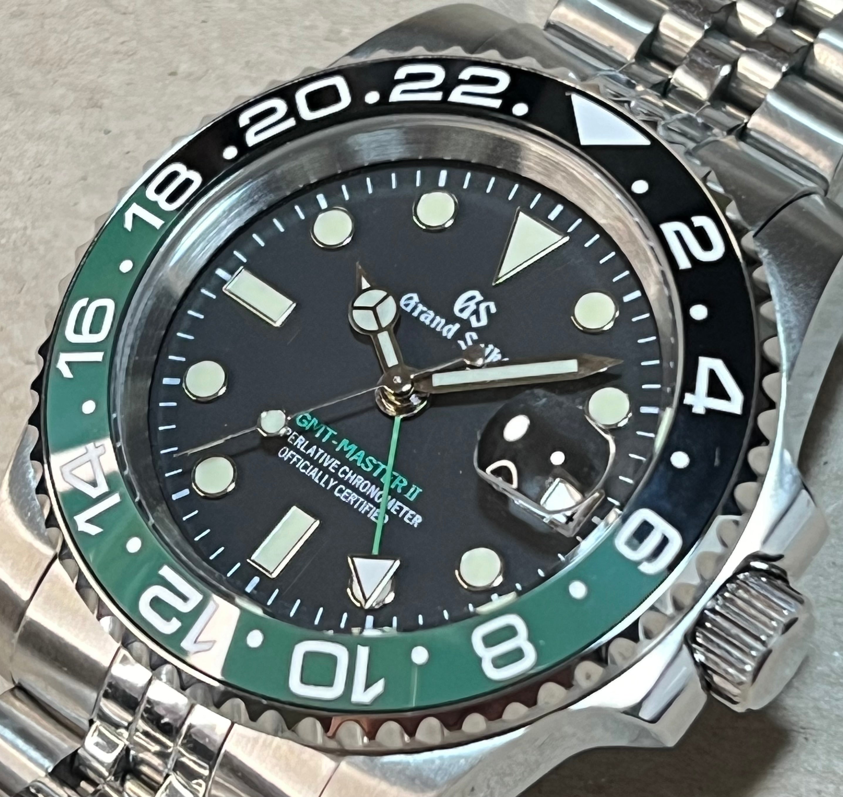 SEIKO MOD GMTマスター オマージュ GS カスタム オートマチック NH34A カレンダー付 24時間計 GMT実稼働 裏スケルトン コーク(その他)｜売買されたオークション情報、yahooの商品情報をアーカイブ公  その他