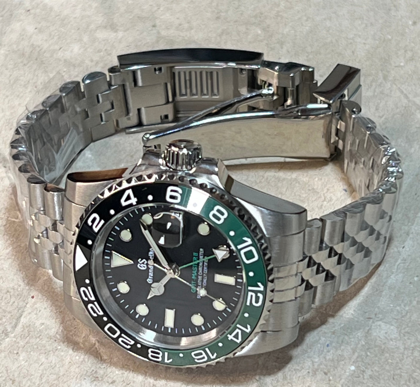 SEIKOMOD|SPRITE  GMT MASTER2 BLACK&GREEN BEZEL model HOMAGE 40mm GS VER.