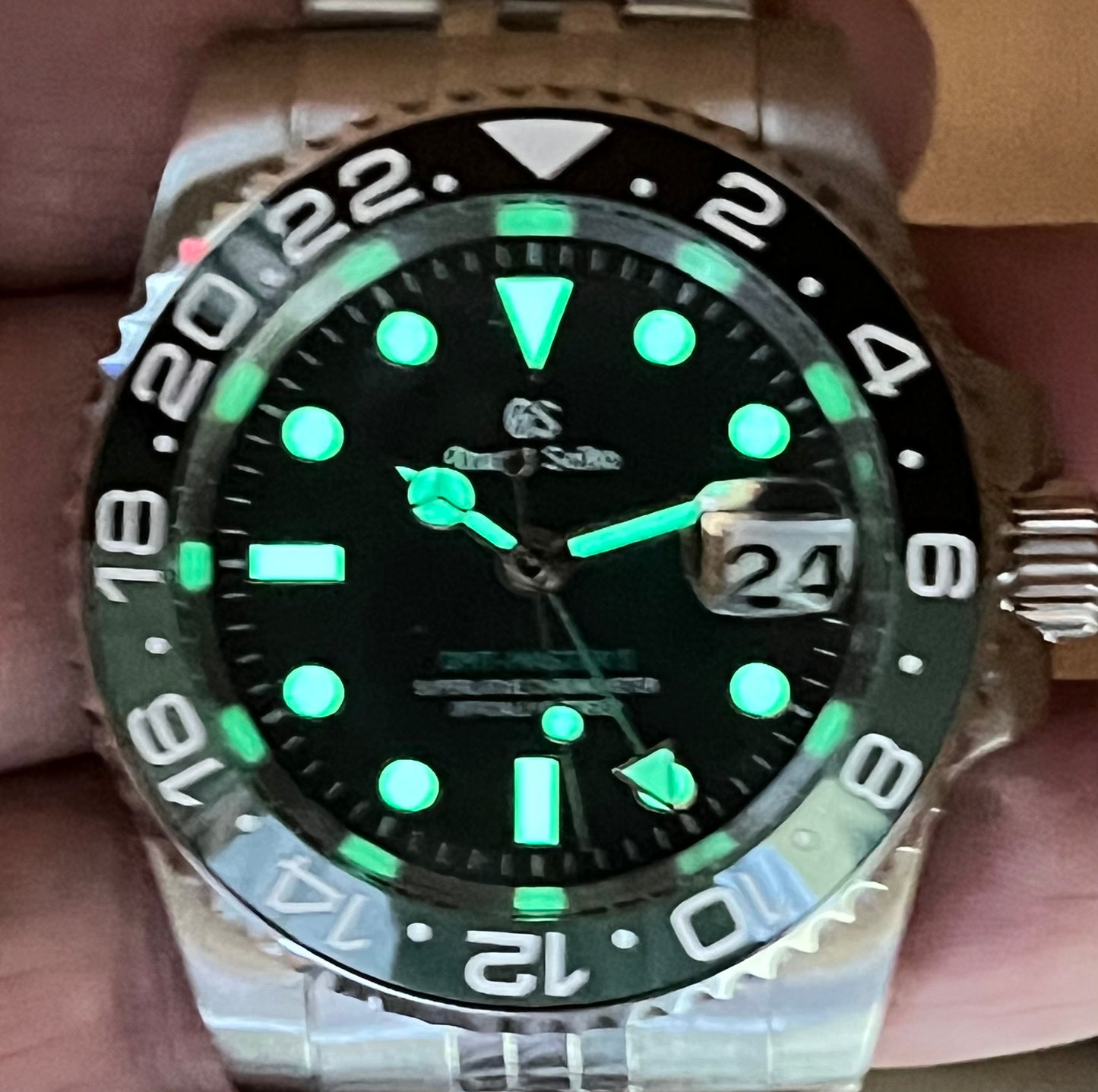 SEIKOMOD|SPRITE  GMT MASTER2 BLACK&GREEN BEZEL model HOMAGE 40mm GS VER.