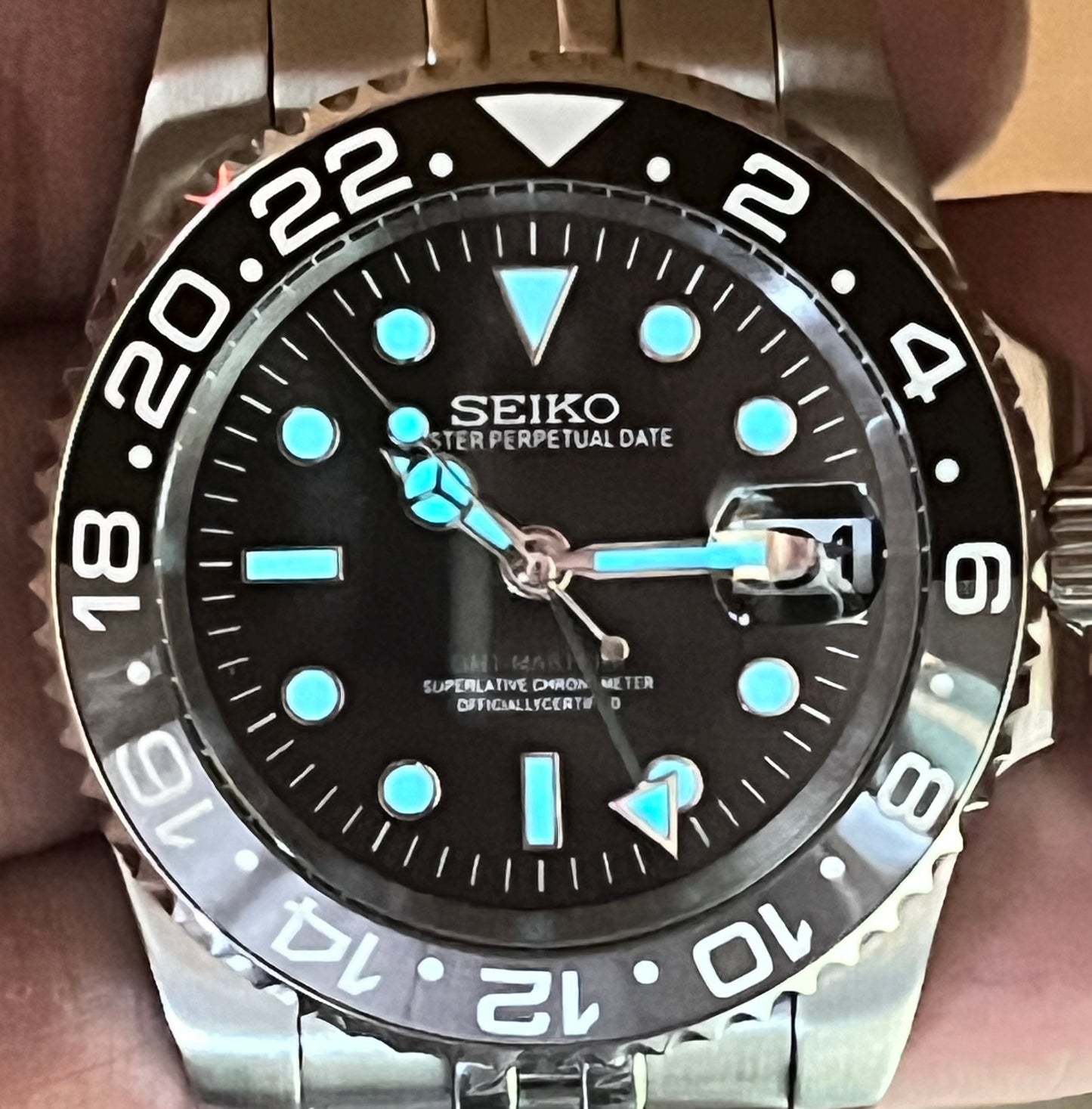 SEIKOMOD|NEW GMT MASTER2 BLACK&GREY BEZEL model HOMAGE 40mm