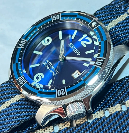 SEIKOMOD|SKX007 HOMAGE BLUE DIAL DIVER.