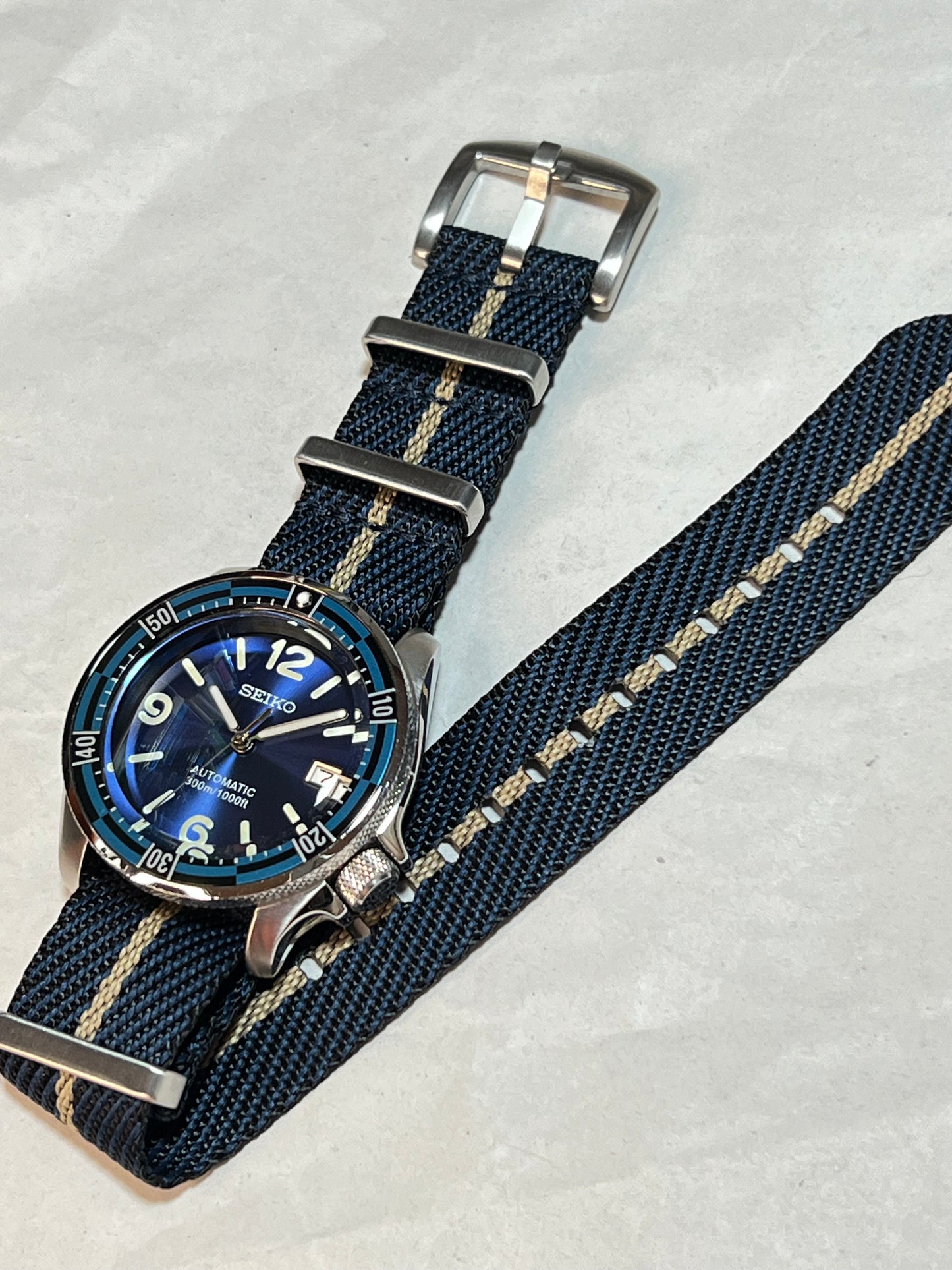 SEIKOMOD|SKX007 HOMAGE BLUE DIAL DIVER.