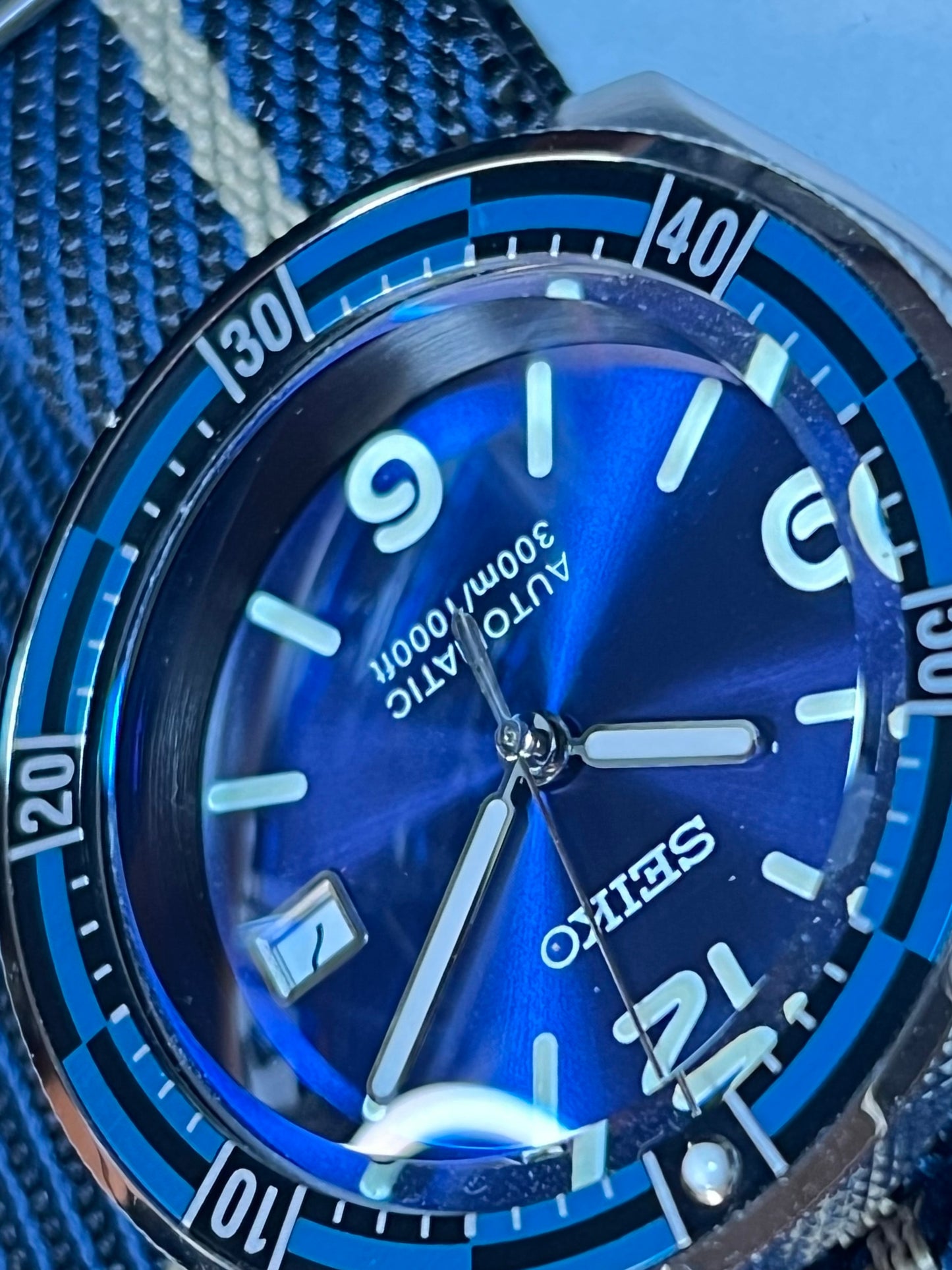 SEIKOMOD|SKX007 HOMAGE BLUE DIAL DIVER.