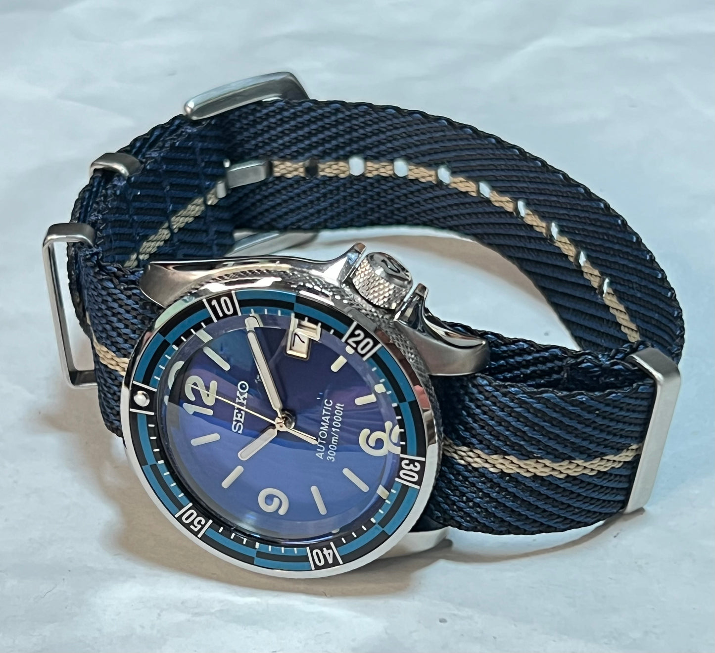 SEIKOMOD|SKX007 HOMAGE BLUE DIAL DIVER.