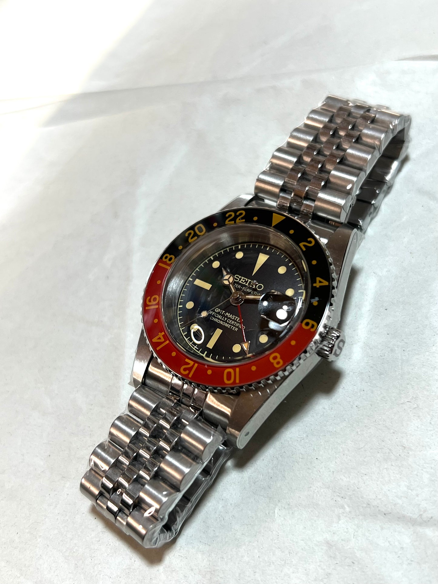 SEIKOMOD|GMTMASTER 6542 model homage /GLASS COKE BEZEL