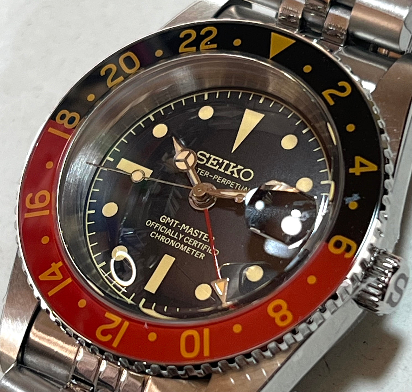 SEIKOMOD|GMTMASTER 6542 model homage /GLASS COKE BEZEL