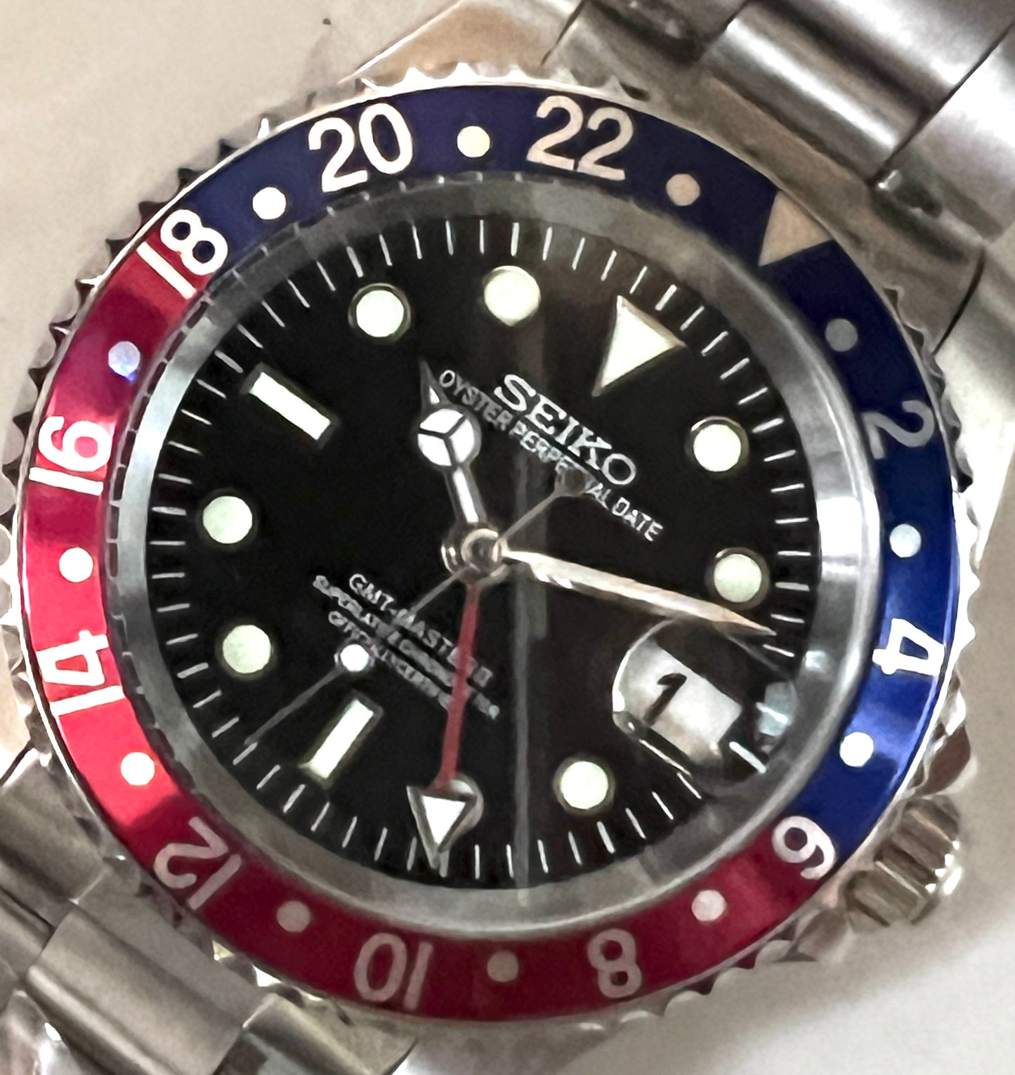 SEIKOMOD|VINTAGE 16710　GMTMASTERⅡ HOMAGE 40mm pepusi bezel