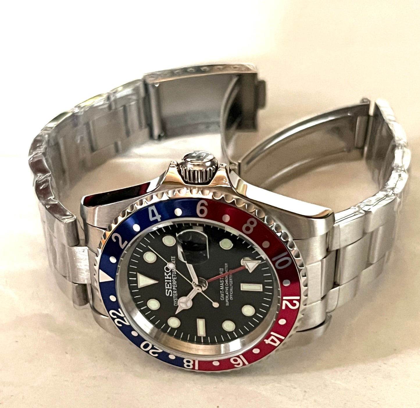 SEIKOMOD|VINTAGE 16710　GMTMASTERⅡ HOMAGE 40mm pepusi bezel