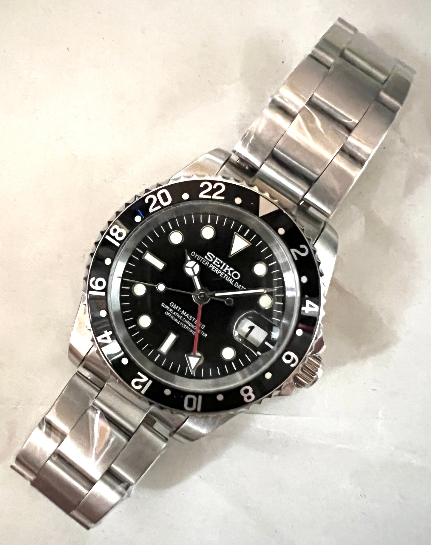 SEIKOMOD|VINTAGE 16710　GMTMASTERⅡ HOMAGE 40mm black bezel