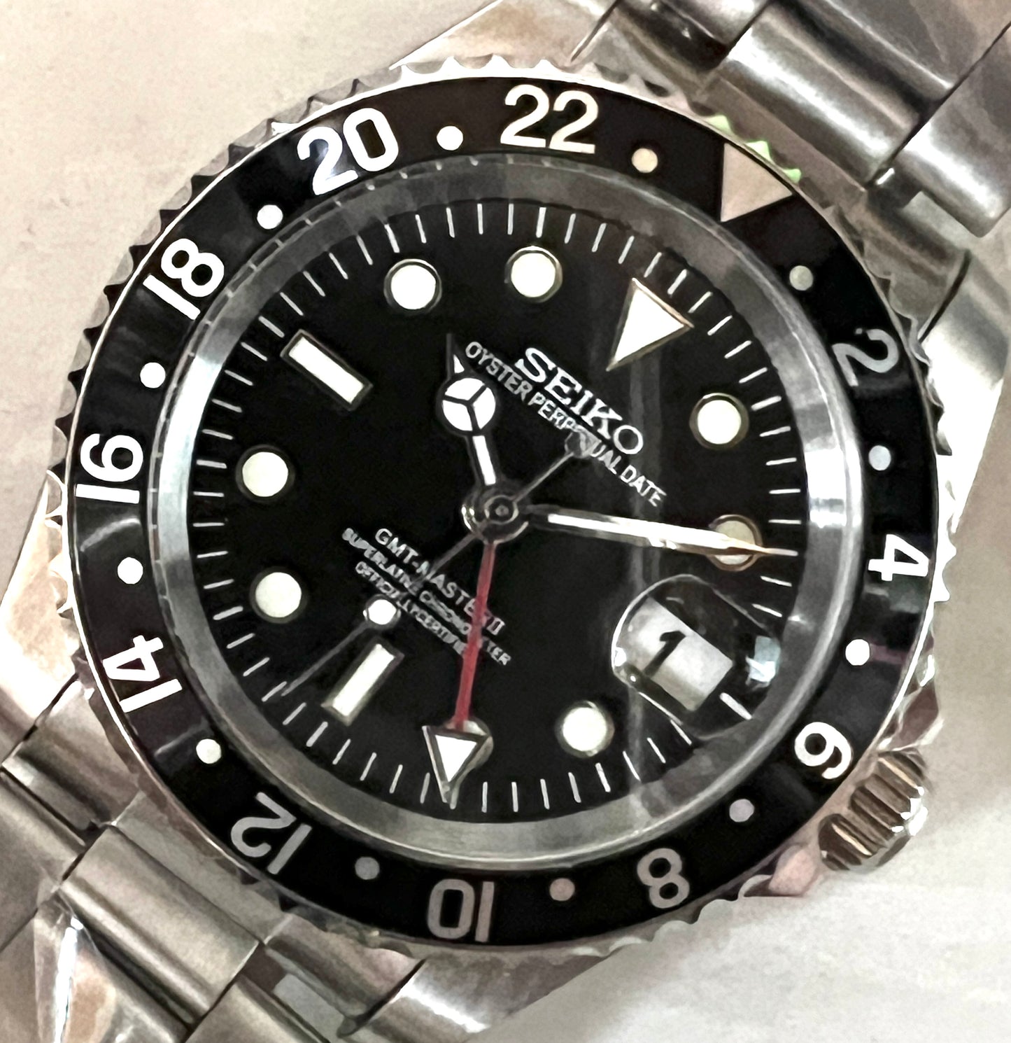 SEIKOMOD|VINTAGE 16710　GMTMASTERⅡ HOMAGE 40mm black bezel