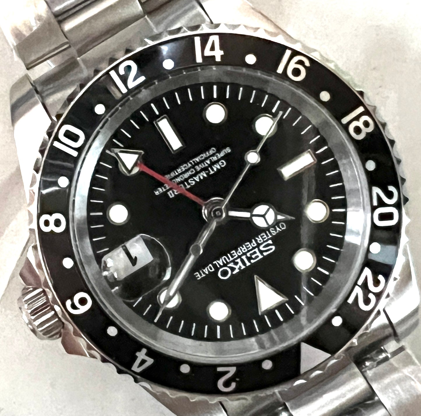 SEIKOMOD|VINTAGE 16710　GMTMASTERⅡ HOMAGE 40mm black bezel