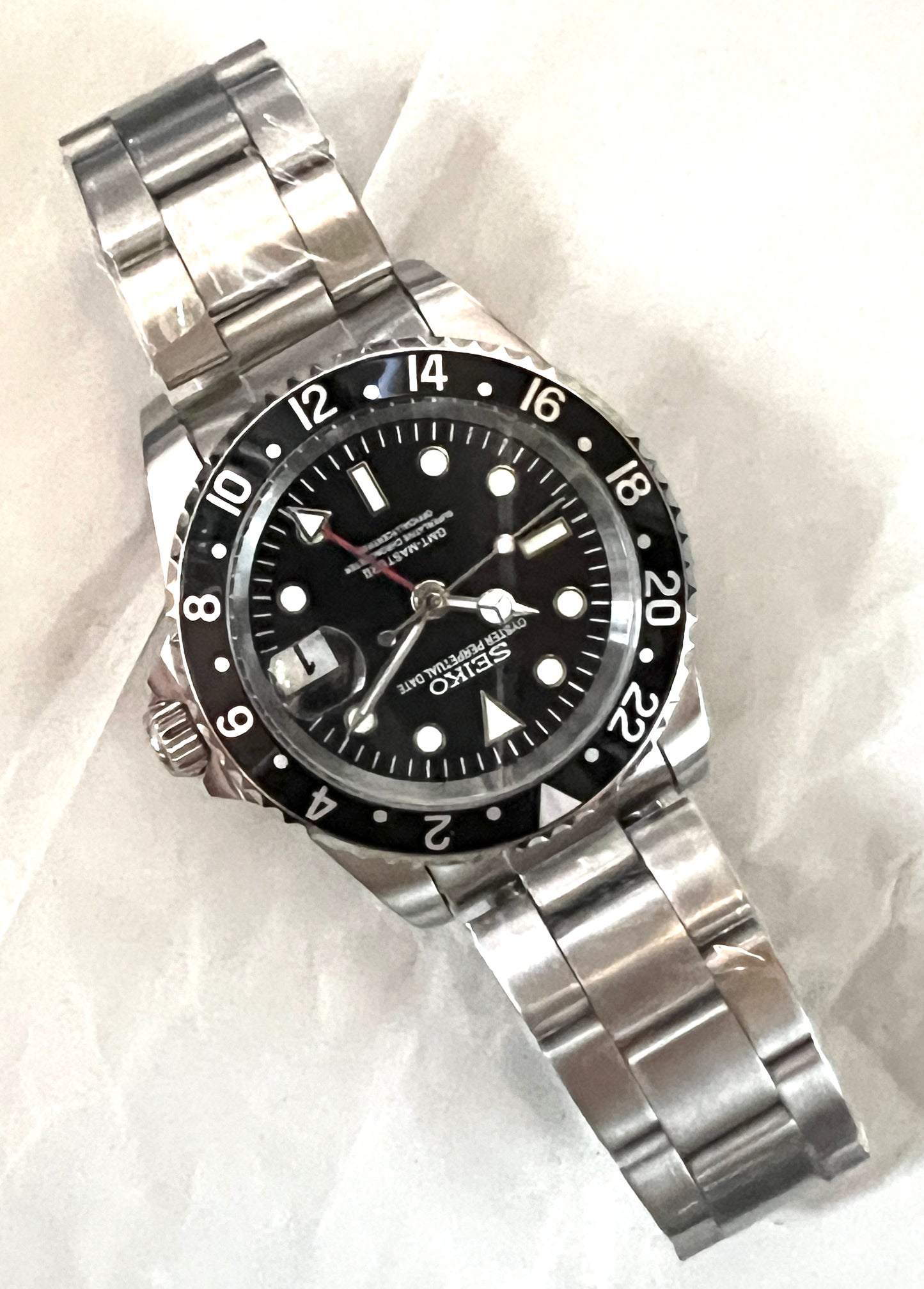 SEIKOMOD|VINTAGE 16710　GMTMASTERⅡ HOMAGE 40mm black bezel