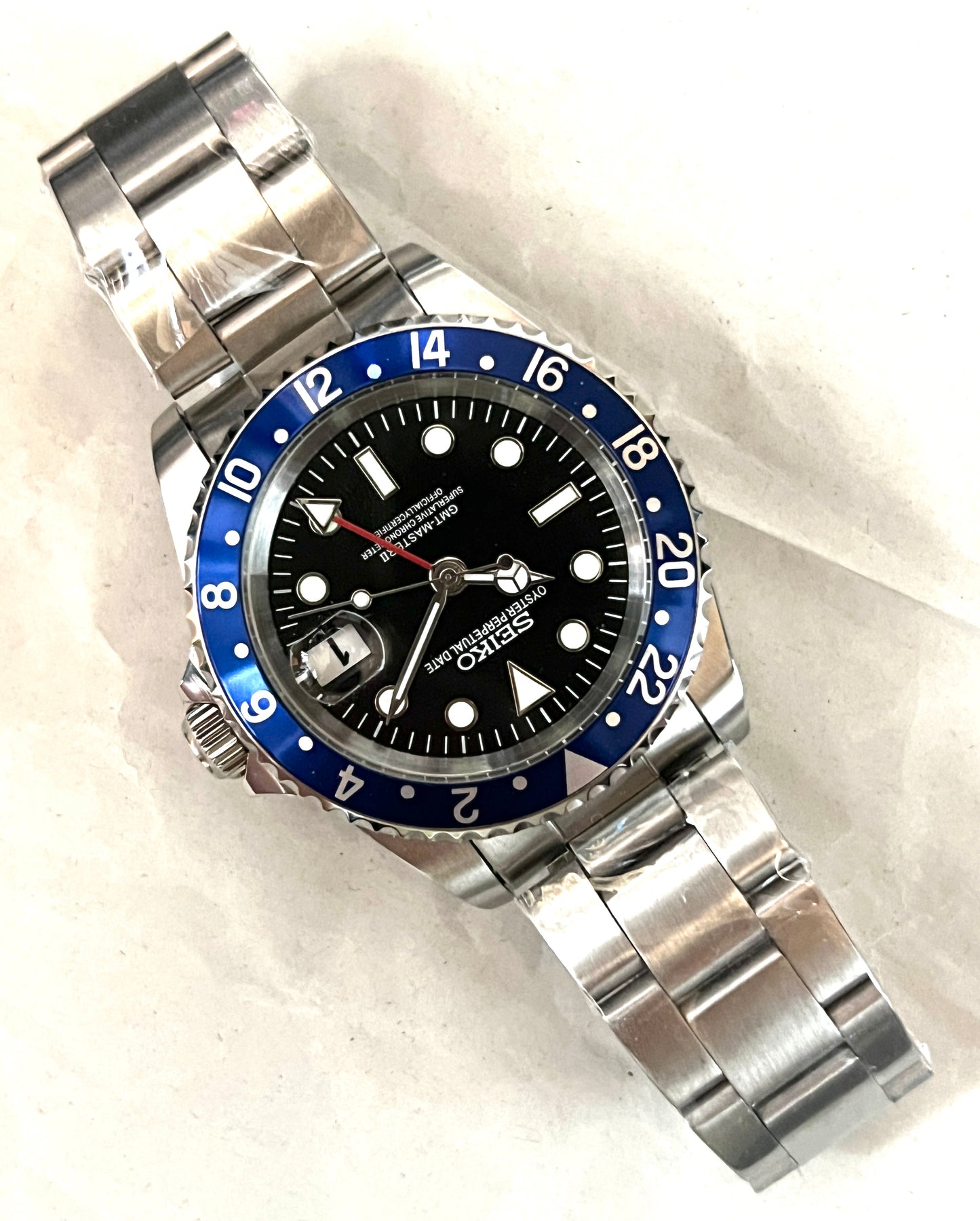 SEIKOMOD|VINTAGE 16710　GMTMASTERⅡ HOMAGE 40mm blueberry bezel