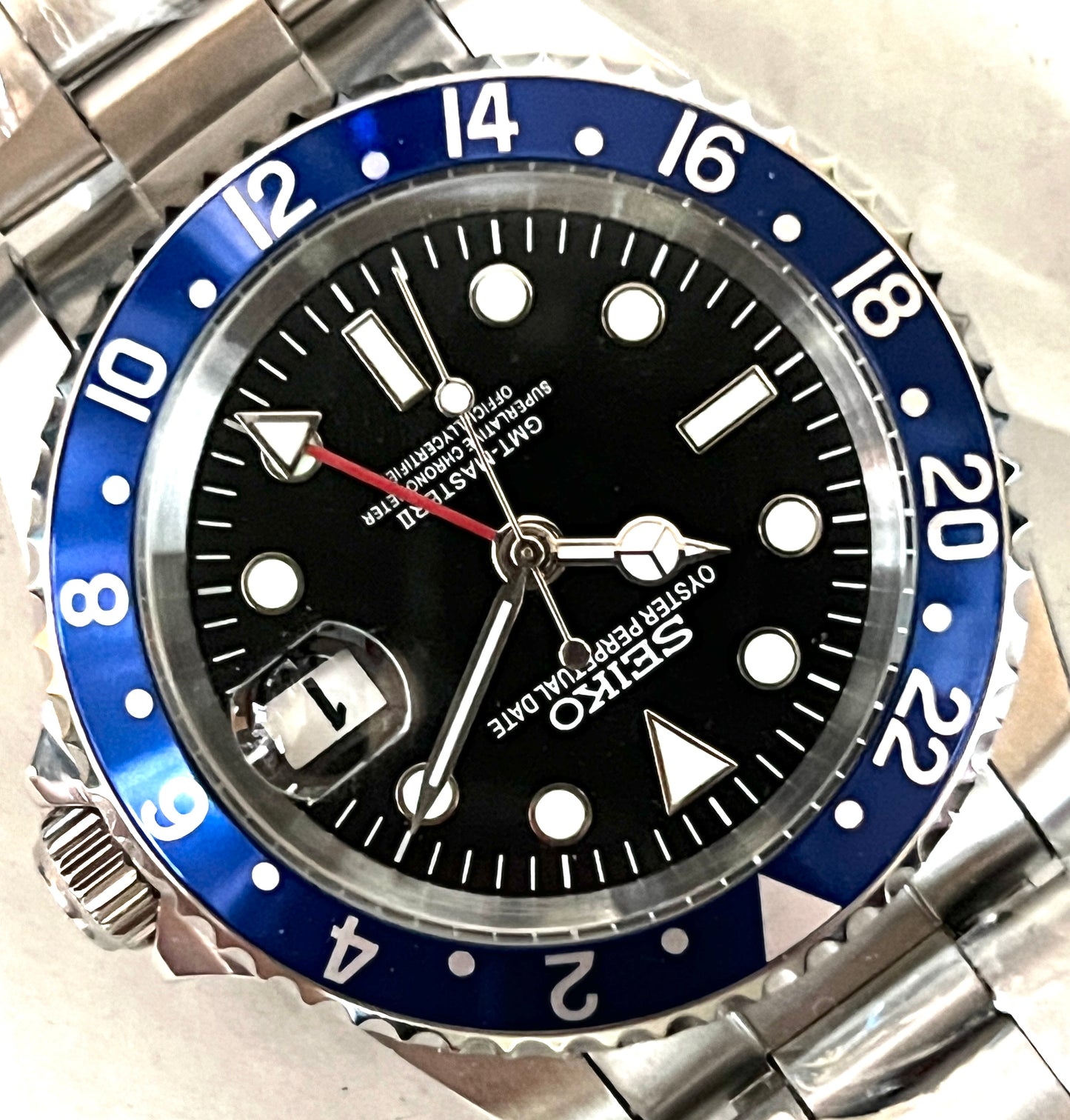 SEIKOMOD|VINTAGE 16710　GMTMASTERⅡ HOMAGE 40mm blueberry bezel