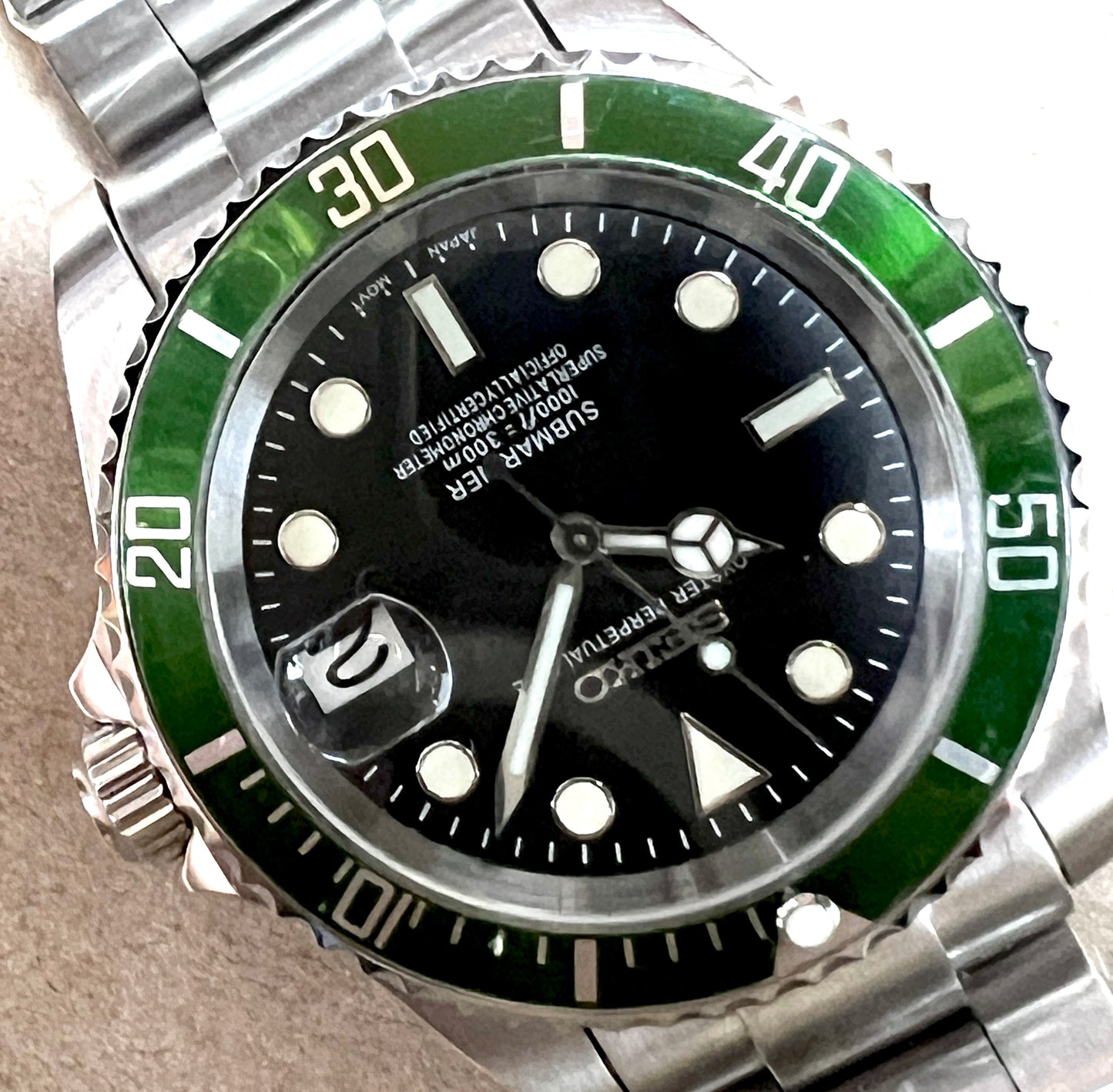 SEIKOMOD|VINTAGE SUBMARINER 16610LV LIME GREEN BEZEL HOMAGE 40mm