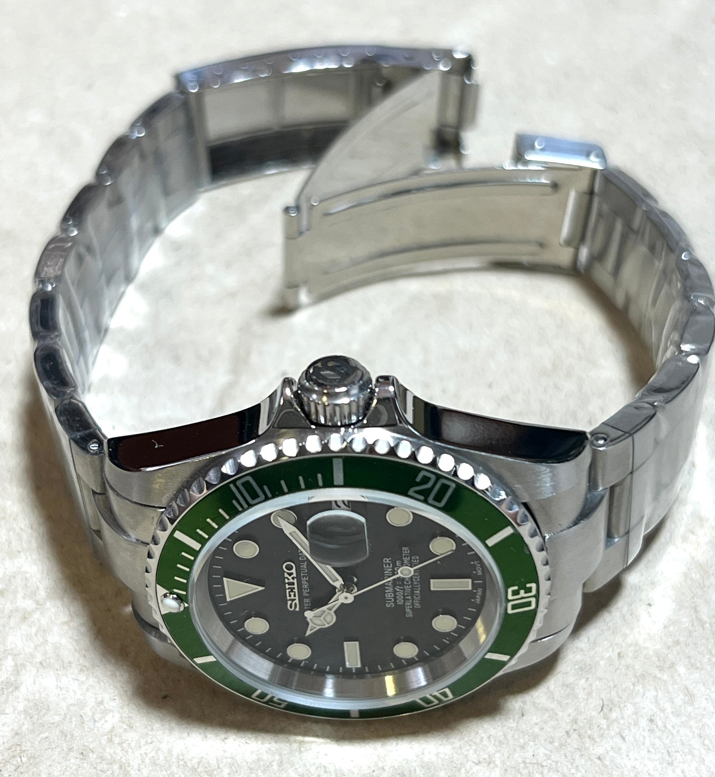 SEIKOMOD|VINTAGE SUBMARINER 16610LV LIME GREEN BEZEL HOMAGE 40mm
